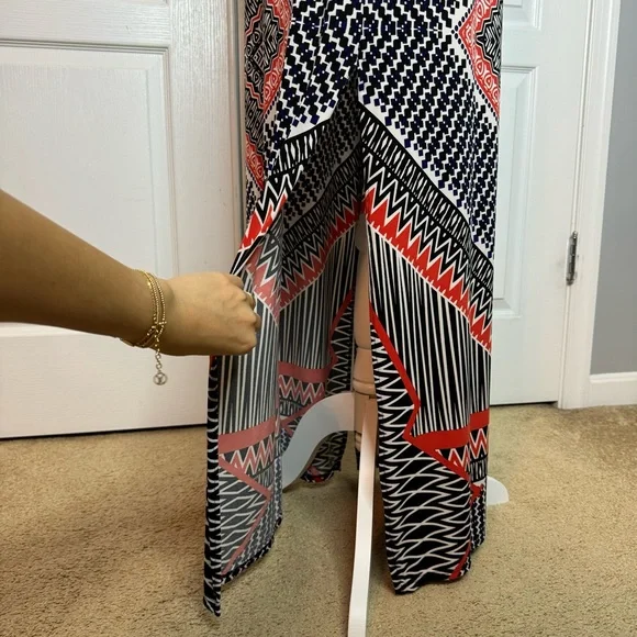 Nine West Racerback Abstract Print Maxi Dress - Picture 8 of 8